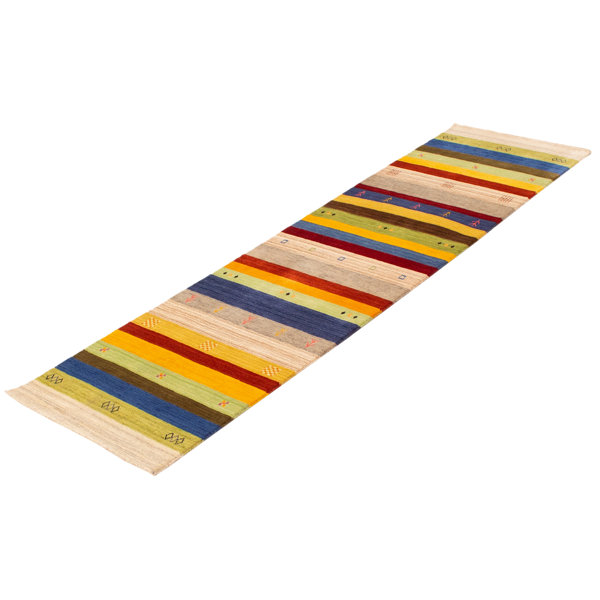 Foundry Select Buchy Handmade Hand Loomed Wool Yellow/Blue/Green Rug